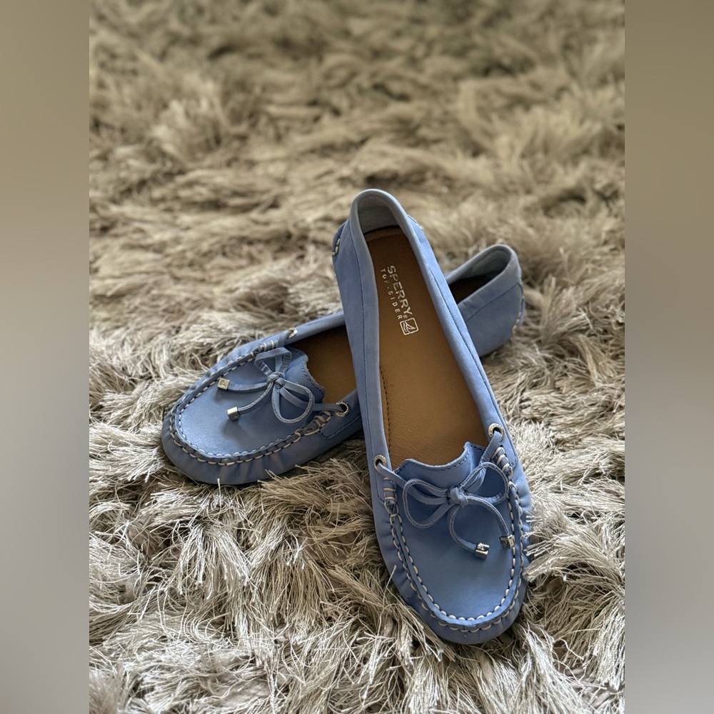 Sperry Light Blue Leather Moccasin Loafers